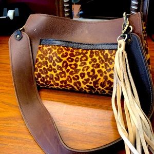 Leopard Print Leather Purse